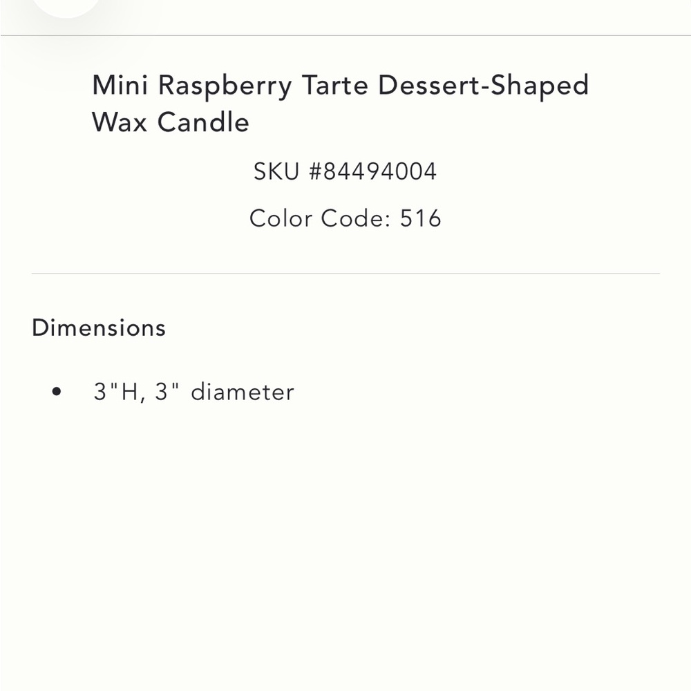 MINI RASPBERRY TARTE DESSERT-SHAPED WAX CANDLE - Picture 4 of 6